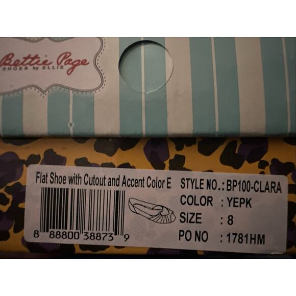 Bettie Page Flat Cutout Accent Color Embellishment Adult Women Size 8 - Picture 7 of 7